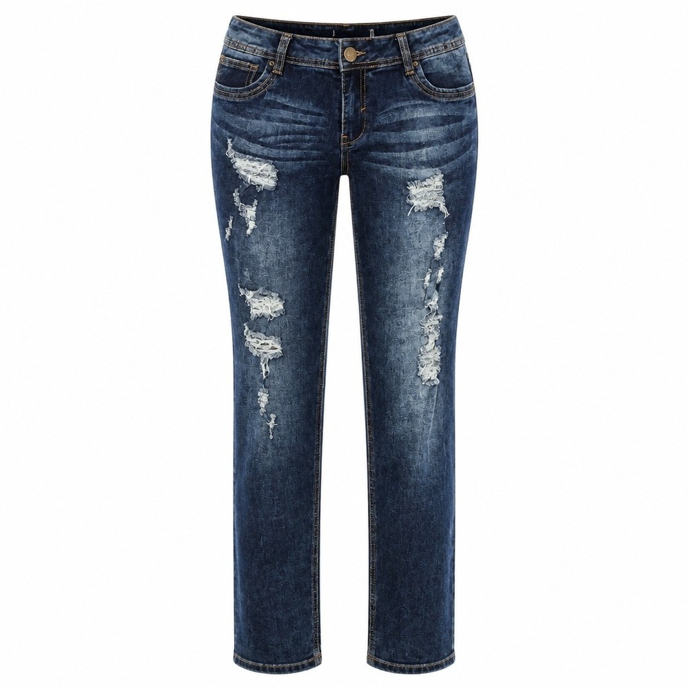 Twentyone Black by Rue21 Distressed Acid Wash Straight Leg Jeans 36x28